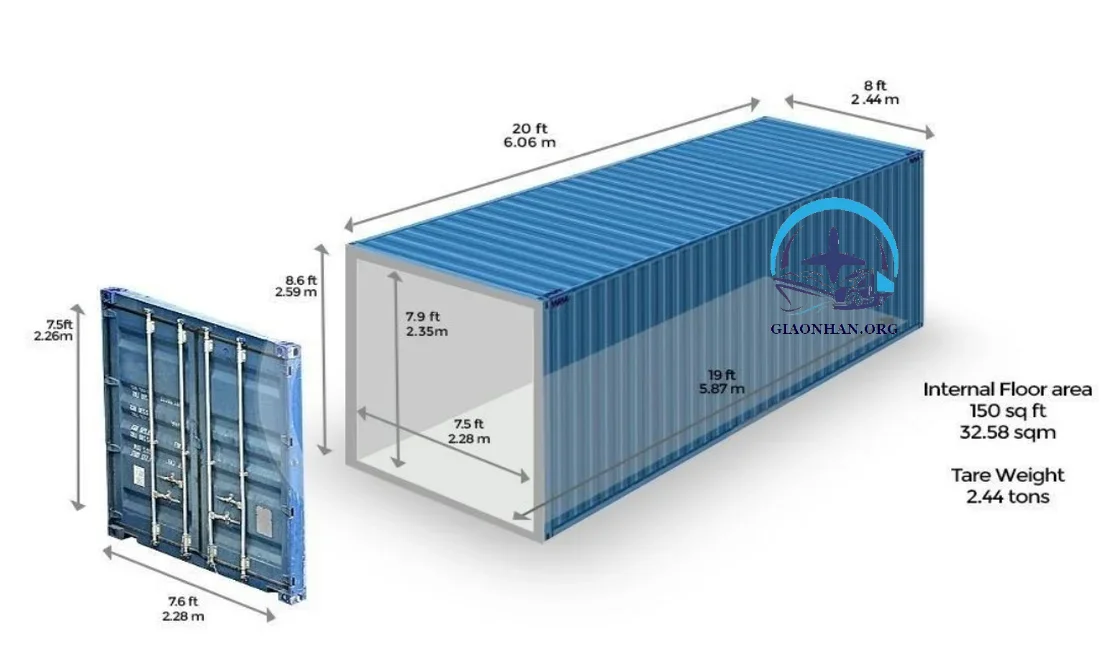 Cùng tìm hiểu về đặc điểm và thông số kỹ thuật của các loại container 20ft